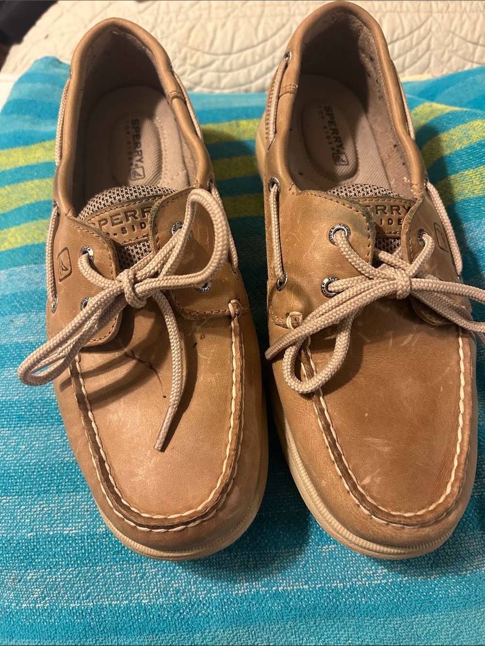 Sperry Light Brown Leather Boat Shoes
